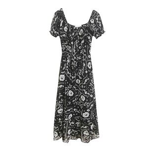 Long Floral Black Dress